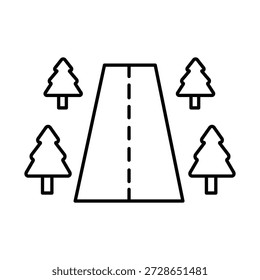 Icono de Vector de Forest Road que puede modificarse o editarse fácilmente 

