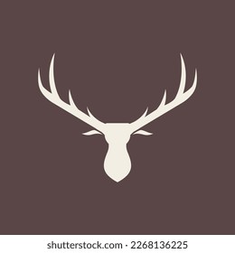 forest savanna animal herbivore deer long horn modern shape nice logo design vector icon illustration