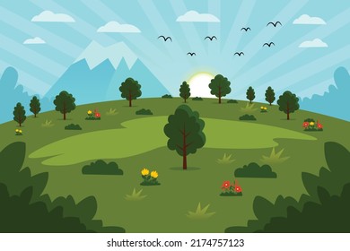 forest scenery "Beautiful sunny landscape"