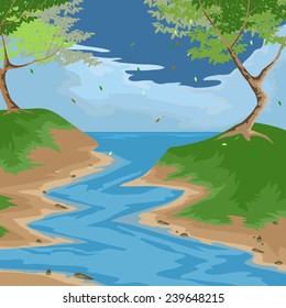 Forest scenery,nature landscape background