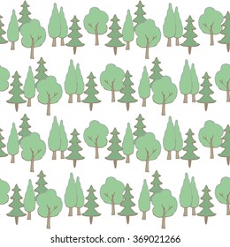 Forest. Seamless background. Vector.