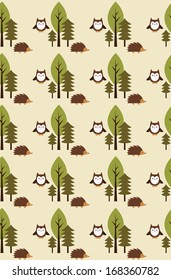 forest seamless pattern design. vector illustration
