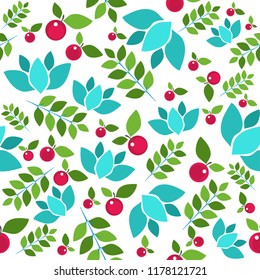 Forest seamless pattern on dark background