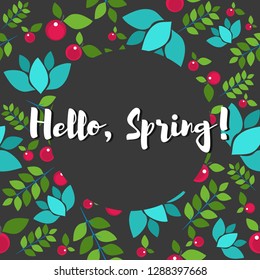 Forest seamless pattern on dark background. Decorative illustration, good for printing.  
Colorful wallpaper vector. Great for label, print, packaging, fabric.