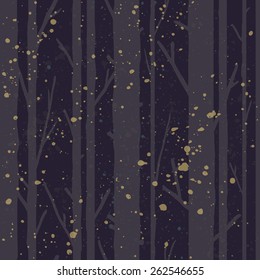 Forest seamless pattern with trees. Seasonal background.