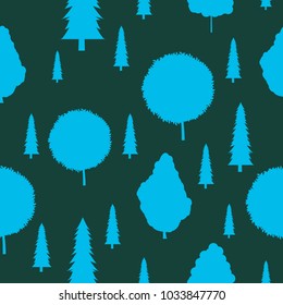 Forest seamless pattern with various type of the trees.
