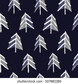 Forest seamless pattern. Vector illustration.