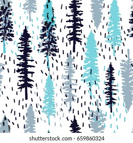 Forest seamless pattern. Wild nature. Ideal for cards, invitations, party, banners, baby shower, preschool and children room decoration.