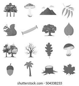 Forest set icons in monochrome style. Big collection of forest vector symbol stock illustration