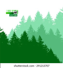 forest silhouette background. Vector