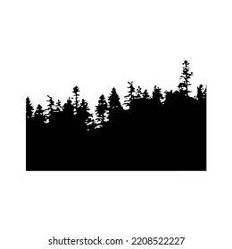 Forest Silhouette Background Vector Seamless Hand Stock Vector (Royalty ...