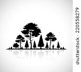Forest silhouette icon.