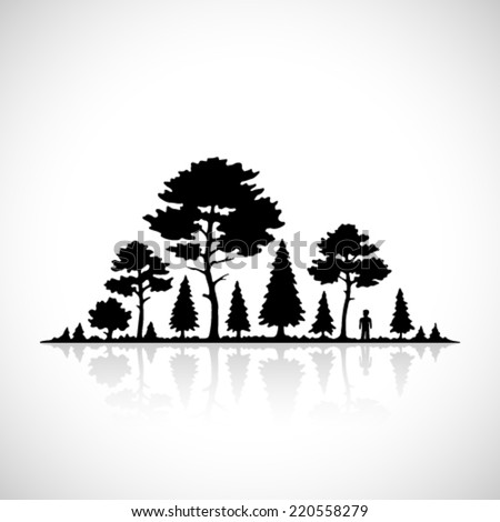 Forest Silhouette Icon Stock Vector (Royalty Free) 220558279 - Shutterstock