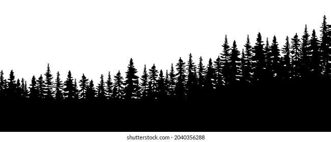 Silhouette forestal. El paisaje natural. Fondo del entorno. Diseño abstracto plano. Ilustración vectorial. Imagen de archivo.