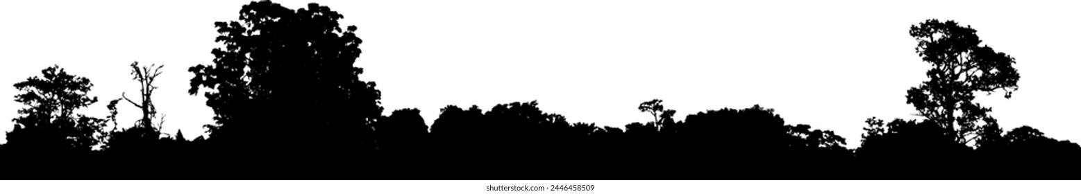 Silueta del bosque, sombra del árbol para el diseño