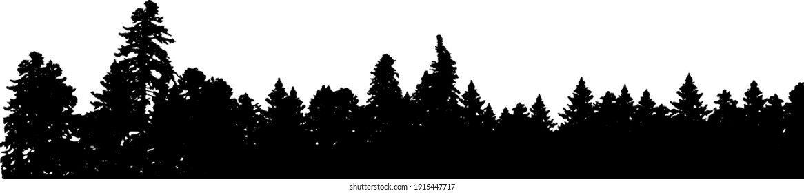 Forest Silhouette - Vector EPS 10 Illustration.