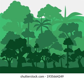 Forest silhouettes suitable for templates or backgrounds