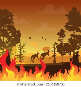 Forest silhouettes vector background, Natural vector illustration.
