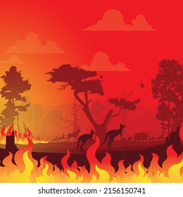 Forest silhouettes vector background, Natural vector illustration.
