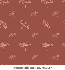 Forest sketch hand drawn pattern. Doodle seamless pattern with creative trees. Textile, blog decoration, banner, poster, wrapping paper.