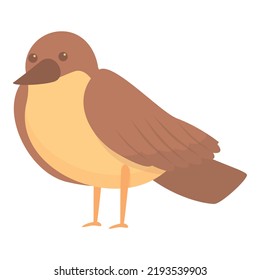 Forest sparrow icon cartoon vector. Tree bird. Little side