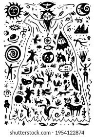 forest spirit , nature ,fairytale character - vector illustration, vbackground