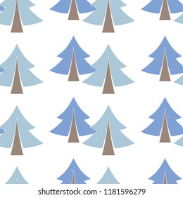 Forest of spruce trees. Seamless Pattern