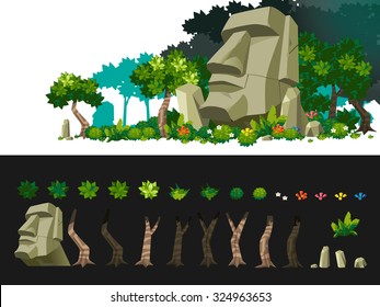 forest  stage.vector for games design