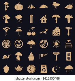 Forest stand icons set. Simple set of 36 forest stand vector icons for web for any design