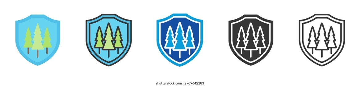 Conjunto de iconos de administración forestal Multi Style Varias colecciones