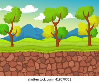 forest with stone view for you design