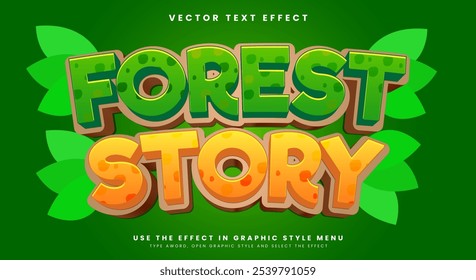 Forest Story 3d editable text effect template Suitable for Forest Theme