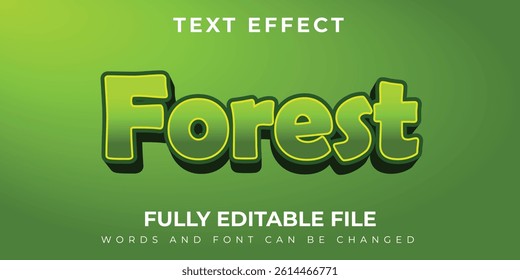 Forest Text Effect With Gradation Green Design