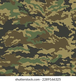 
Forest texture camouflage military seamless pattern, background disguise, vector