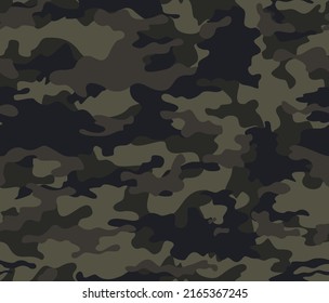 
Forest texture camouflage seamless vector background, trendy texture, disguise. Army uniform for hunting.