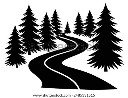 Forest Trails Winding Paths Silhouette