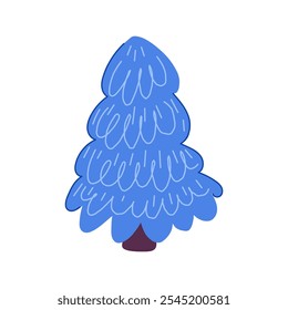 forest tree doodle flat cartoon. leaf green, drawing creative, simple outline forest tree doodle flat sign. isolated symbol vector illustration