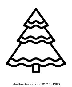 Forest tree flat line icon. Christmas tree, spruce, pine symbol. Outline sign for mobile concept and web design, store.