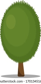 Árbol forestal con objeto superior verde esponjoso sobre un concepto de fondo blanco de naturaleza y medio ambiente