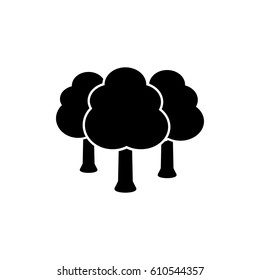 Forest Tree Icon. Flat Style Vector Illustration