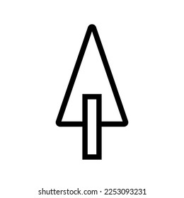 Waldbaumsymbol, isoliert auf weißem Hintergrund. Schwarze flache Ikone im modernen Umriss-Stil. Lineares Symbol und bearbeitbarer Strich. Einfache und Pixel perfekte Strich-Vektorgrafik