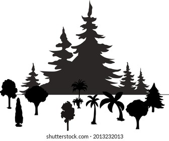 forest tree icon or logo isolated sign symbol vector illustration.