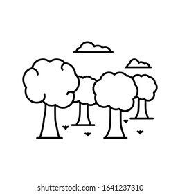 Forest, tree icon. Simple line, outline vector elements of landscape icons for ui and ux, website or mobile application