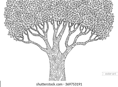 zentangle coloring pages tree outlines