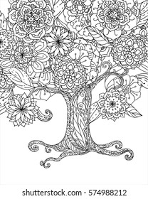 Similar Images, Stock Photos & Vectors of Blossom Tree. Coloring Book ...