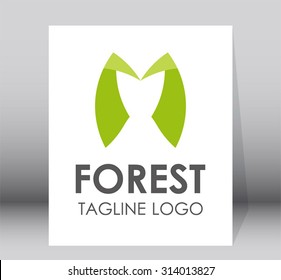 Forest tree leaf natural abstract vector logo design template green business icon company identity ecology symbol concept