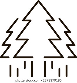 forest tree line icon illustration