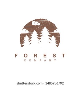 Forest tree logo design vector template