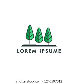 forest tree logo template design vector illustration