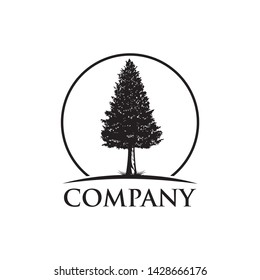 Forest tree logo template vector illustration